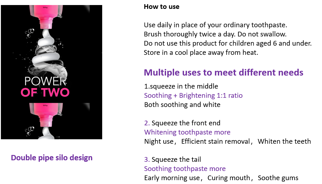 ยาสีฟันหลอดคู่ 2 ประสิทธิภาพ Double tube dual effect toothpaste